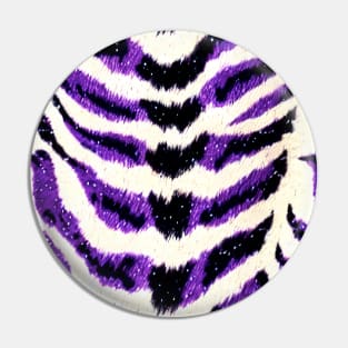 Purple Tiger Faux Fabric Pin