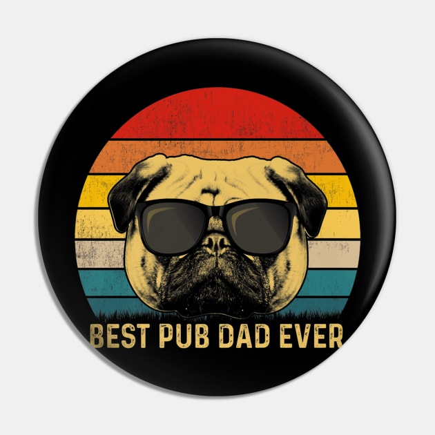 Mens Vintage Best Pug Dad Ever Father_s Day Gifts Premium Pin by cruztdk5