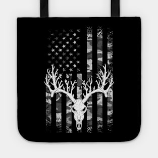 Buck Deer Hunting American Camouflage USA Flag Tote