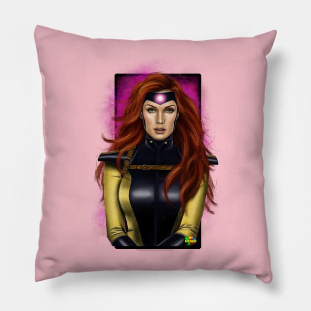 jean grey Pillow by NRO Arte Digital