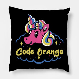 code orange and the last unicorn Pillow