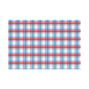 Red and Blue Madras Style Pattern T-Shirt