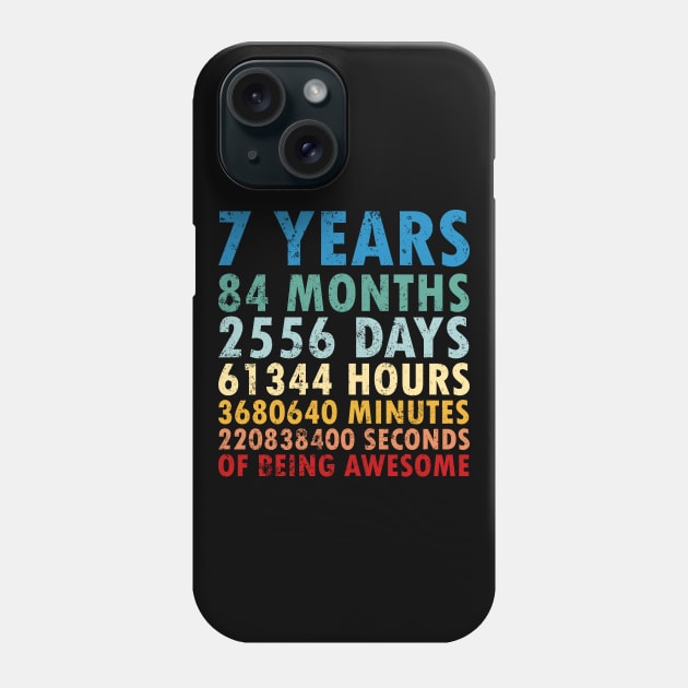 7th Birthday Countdown 7 years of being Awesome / Seven Birthday / 7 Years Old / Girls and Boys / Vintage Retro Style gifts ideas Phone Case by johnii1422