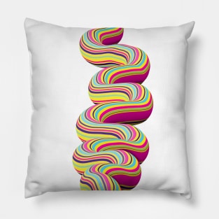 Trippy Candy River on White Pillow