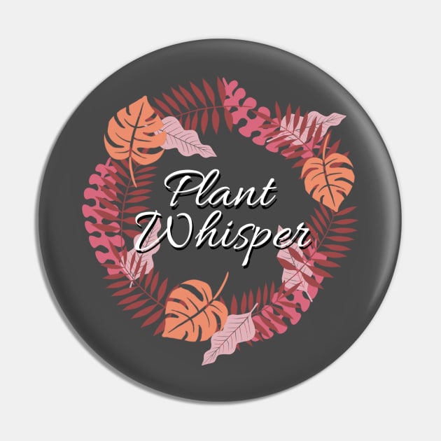 Plant Whisperer - Pink & Peach Plant Wreath Pin by PlantJoy