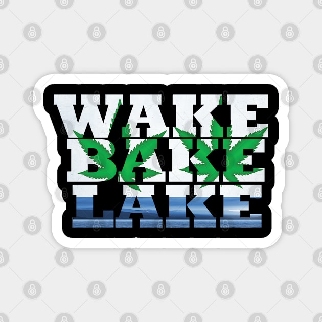 Marijuana Leaf Wake Bake Lake Stoner Magnet by AutomaticSoul