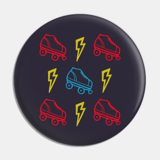 Roller Skates and Lightning Pin