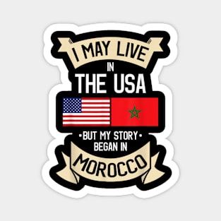 American Flag Morocco Moroccan Roots Gifts Magnet