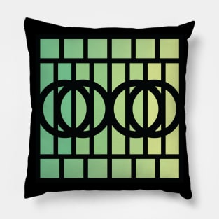 “Dimensional Rings” - V.6 Green - (Geometric Art) (Dimensions) - Doc Labs Pillow