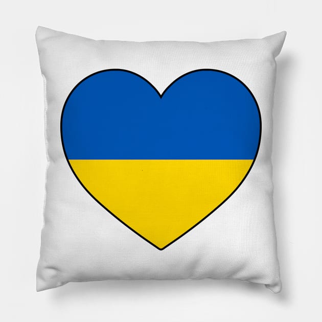 Heart - Ukraine Pillow by Tridaak