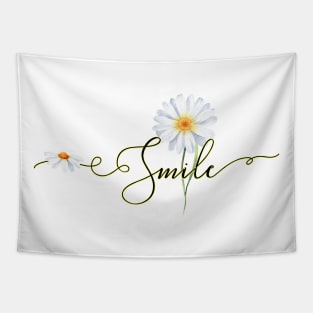 White Watercolor Daisy Tapestry