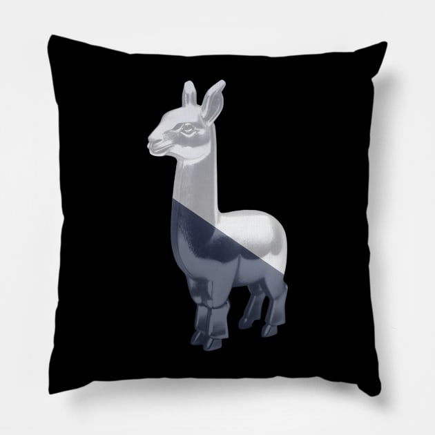 cool llama (Blue and White) Pillow by Geomhectic