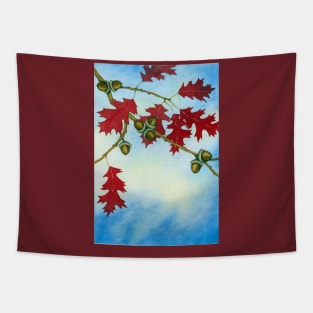 RED OAK TREE TREES NATURE ACORNS WOOD FOREST Tapestry