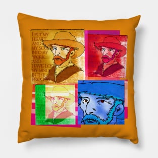 VINCENT VAN GOGH COLLAGE, DUTCH POST-IMPRESSIONIST ARTIST Pillow