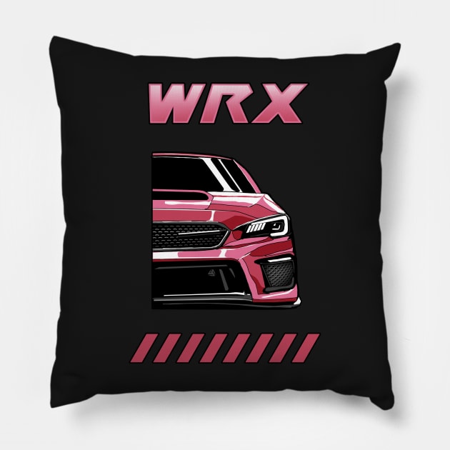 WRX sti illustration vector art Pillow by ASAKDESIGNS