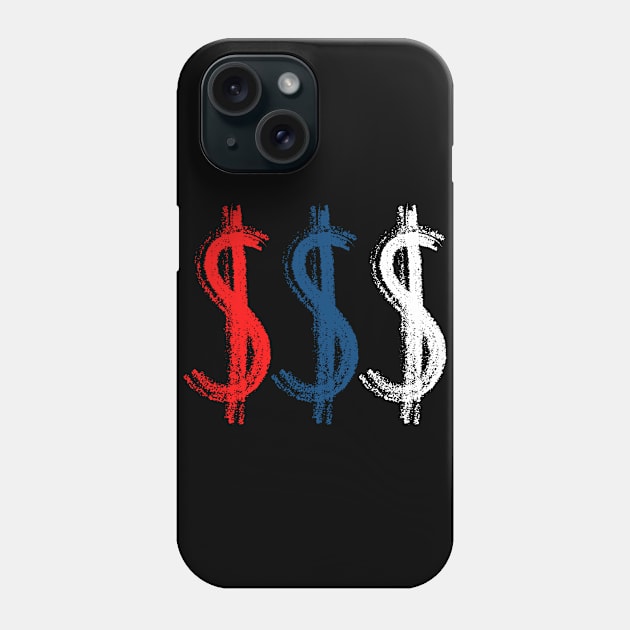 Dollar symbol Blue Red White birthday Gift Phone Case by GBDesigner