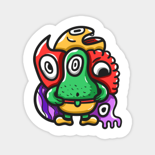 Alien Monster Doodle Magnet