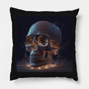 Illuminated Light Fire Skull Pillow