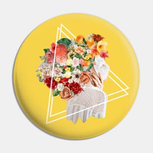 Masked Woman in Bloom Pin