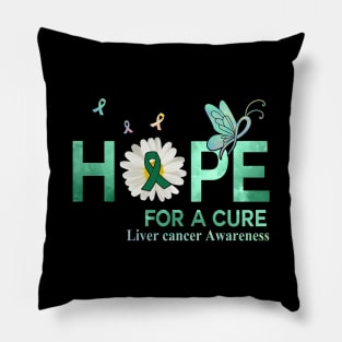 Hope For A Cure Butterfly Flower Liver cancer Pillow