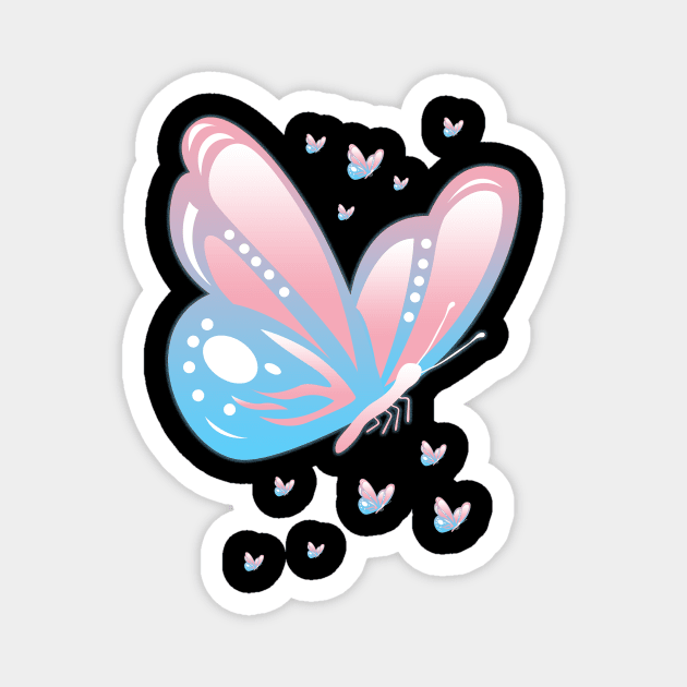 Trans Pride Butterfly Transgender Non-Binary LGBTQ Magnet by Dr_Squirrel