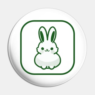 Green Bunny Cute Minimalist Aesthetic Design Pin