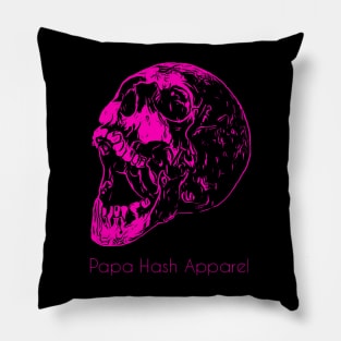 Papa Hash Apparel: Yawning Skull Pink Pillow