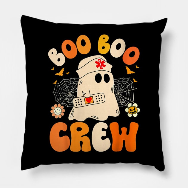Groovy Boo Crew Nurse Funny Ghost Women Halloween Nurse Pillow by everetto