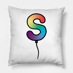 Initial Monogram Balloon Letter S Pillow