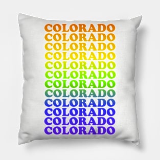 Retro Colorado Rainbow Tourist Design Pillow