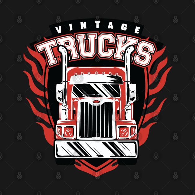 Vintage trucks art, best truck lovers gift by AbirAbd