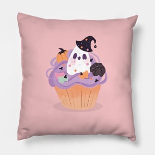 Spooky Ghost Cupcake. Halloween Boo Sheet Dessert Pillow