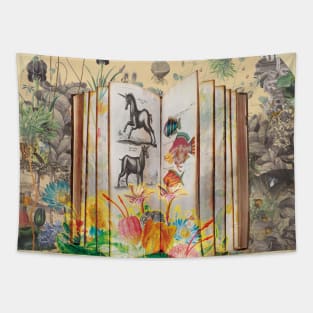 Floral book garden Tapestry