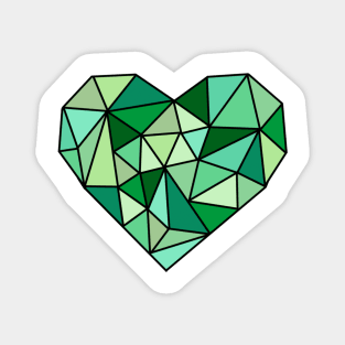 Green Crystal Heart Magnet