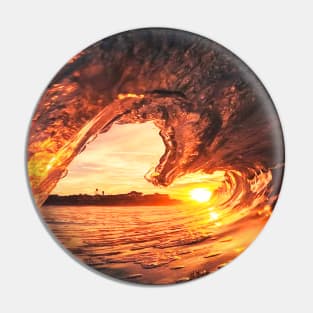 Sunset inside heart wave Pin