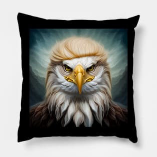 Trump Hair Bald Eagle Pillow