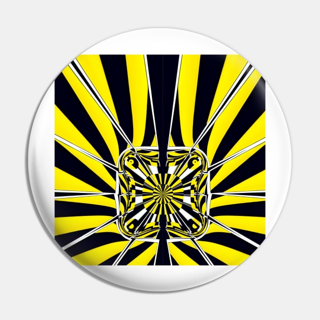 Bright yellow and black chevron floral fantasy pattern in the style of David Hockney Pin by mister-john