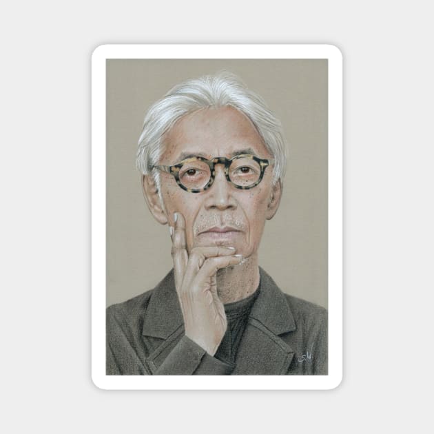 Ryuichi Sakamoto Magnet by Sandra Warmerdam