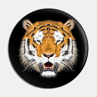 Bengal tiger head.Animal print.Wildlife. Pin