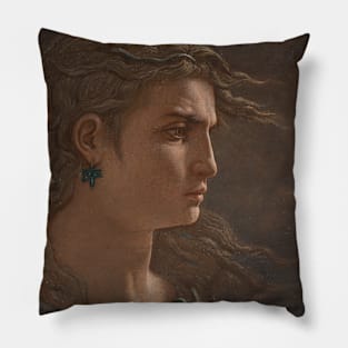 Head of Medusa by Elihu Vedder Pillow