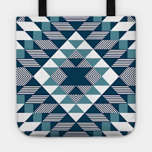 Blue Geometric Nordic Pattern Tote