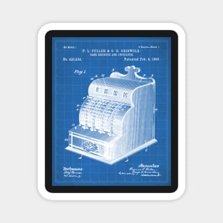 Cash Register Patent - Entrepreneur Office Décor Art - Blueprint Magnet