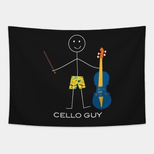 Funny Mens Cello Guy Tapestry