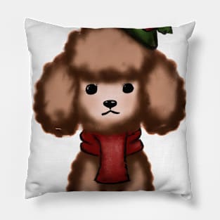 Cute Poodle Drawing Pillow