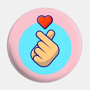 Hand Sign Love Cartoon Vector Icon Illustration Pin