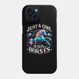 Jesus And Horses, Horse Gifts For Girls, Women Phone Case