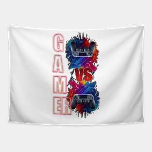 Level Up Your Style: Bold Gamer Tee with Controller Chaos Tapestry