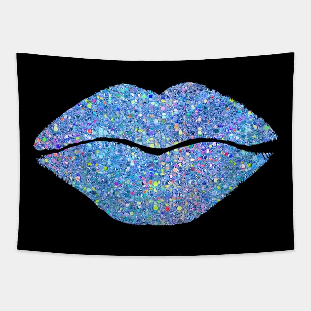 Stardust Kiss Blue Tapestry by LittleBean