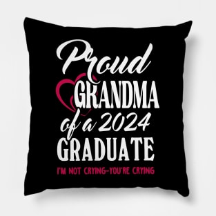 Proud Grandma Of A 2024 Graduate Not Crying Funny Graduation Pillow