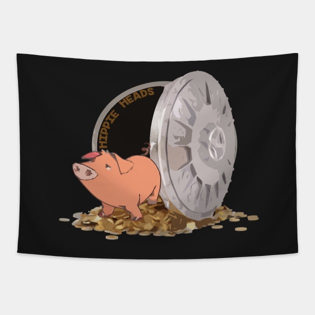 Hippie Heads (PiggyBank Tee) Tapestry by HippieHeadsFam